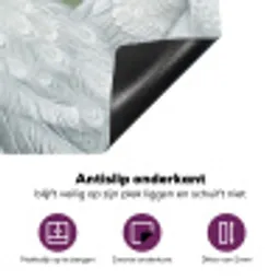 Pauwen - Wit - Natuur - Groen Inductie beschermer vinyl 3mm middel -zzzzzzz-cc-onderkant