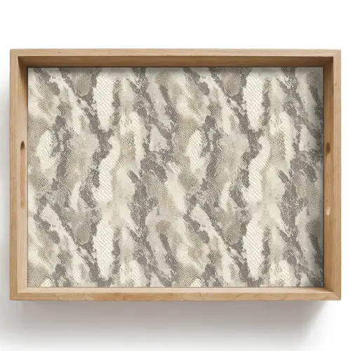 Slang - Patroon - Taupe Dienblad Rechthoek middel 911 -z3d_shopping