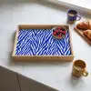 Zebra - Patroon - Kobalt - Blauw Dienblad Rechthoek middel 911 -sfeer2