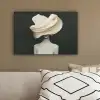 Vrouw - Beige - hoed canvas 2cm klein -sfeer3