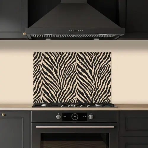 Zebra - Klassiek - Zwart keuken achterwand spatscherm klein 900 -sfeer1