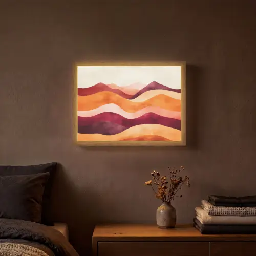 Abstract - Landschap - Golven Light Box met batterij (Wandlamp) middel -sfeer4