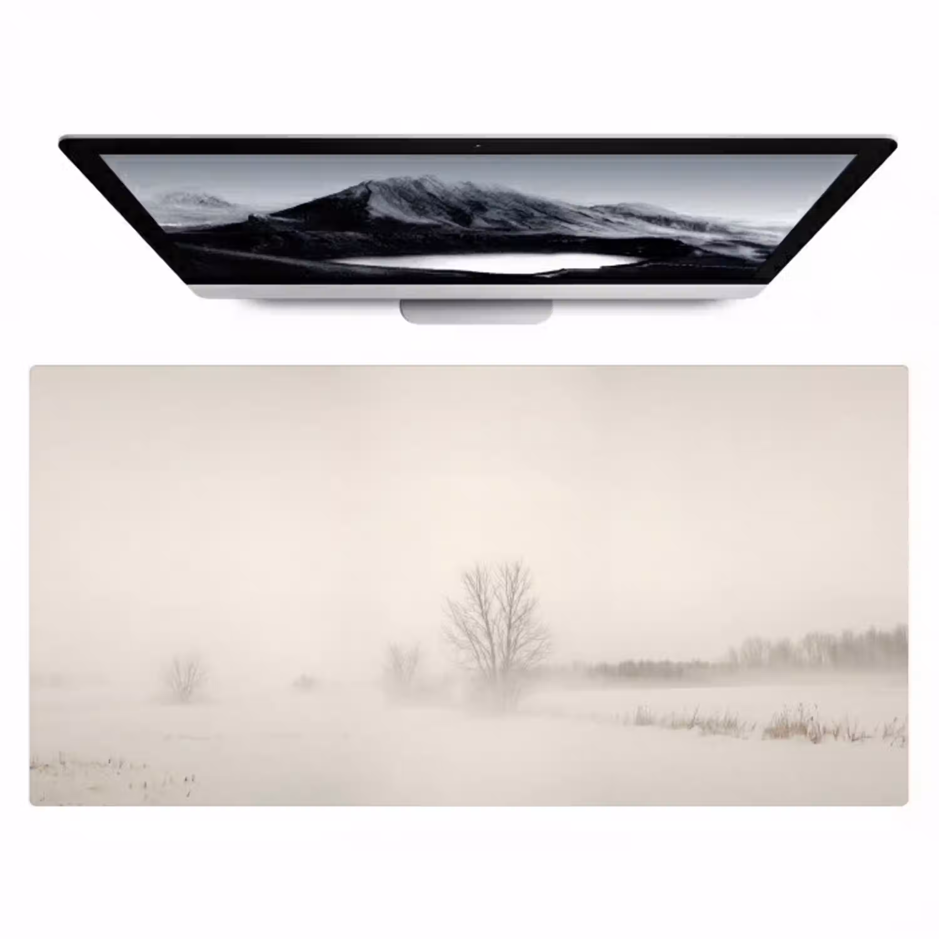 Boom - Mist - Sneeuw - Winter - Minimalistisch Muismat XXL klein -zzz3d