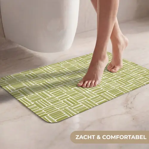 Vlecht - Patroon - Groen WCmat klein 1009 -USP_ZachtNL