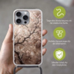 Bloesem - Takken - Schilderij - Beige - Serene Hoesje iPhone 16 Pro Max met koord klein -sfeer2_DE
