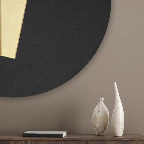 Friet - Goud - Chrome - Eten Akoestische PET Vilt - Rond klein -sfeer5_closeup