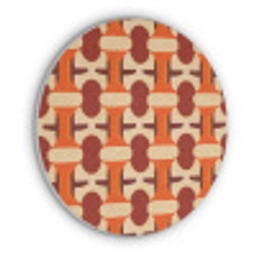Geometrisch - Retro - Oranje Akoestische PET Vilt - Rond klein 838 -3d