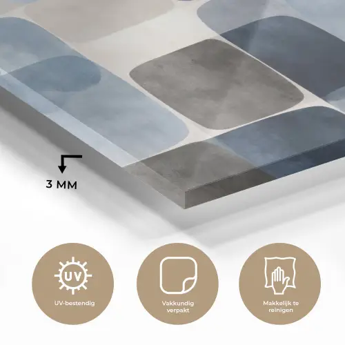 Patroon - Blauw - Vierkanten plexiglas 5mm klein -sfeer2