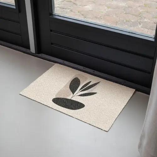 Plant - Beige - Japandi Deurmat klein -sfeer2