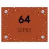 Roestbruin met stippen - Modern Naambord Rechthoek middel -3d