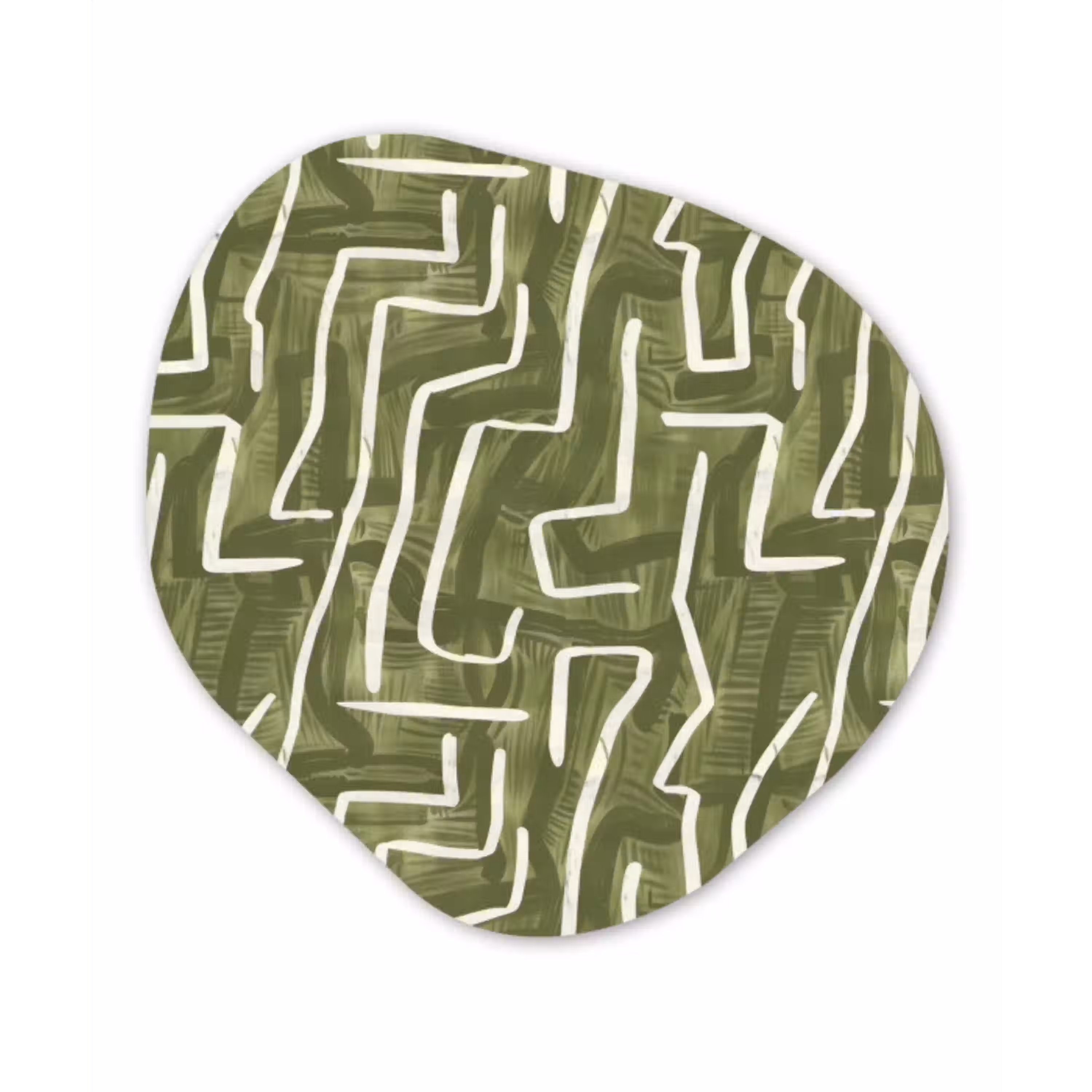 Groen - Abstract - Penseelstreken - Patroon Wandcirkel Organisch Forex 3mm klein 629 -3d