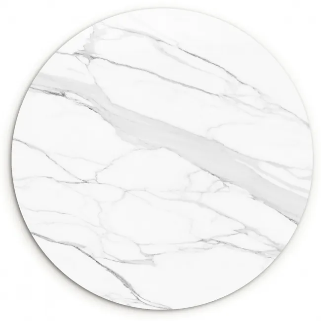 Marmer - Wit - Lijn - Patronen - Luxe - Marmerlook Wandcirkel kunststof plaat 5mm dik klein -3d
