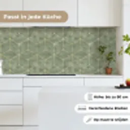 Subtiel - Geometrisch - Goud - Groen keuken achterwand 2 middel 871 -sfeer4_DE