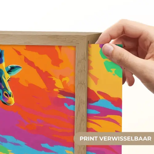 Giraffe - Savanna - Lucht - Gekleurd Light Box met batterij (Wandlamp) middel -USP_websiteprintNL