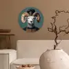 Geit - Hoorns - Kokskleding Wandcirkel plexiglas klein -sfeer1