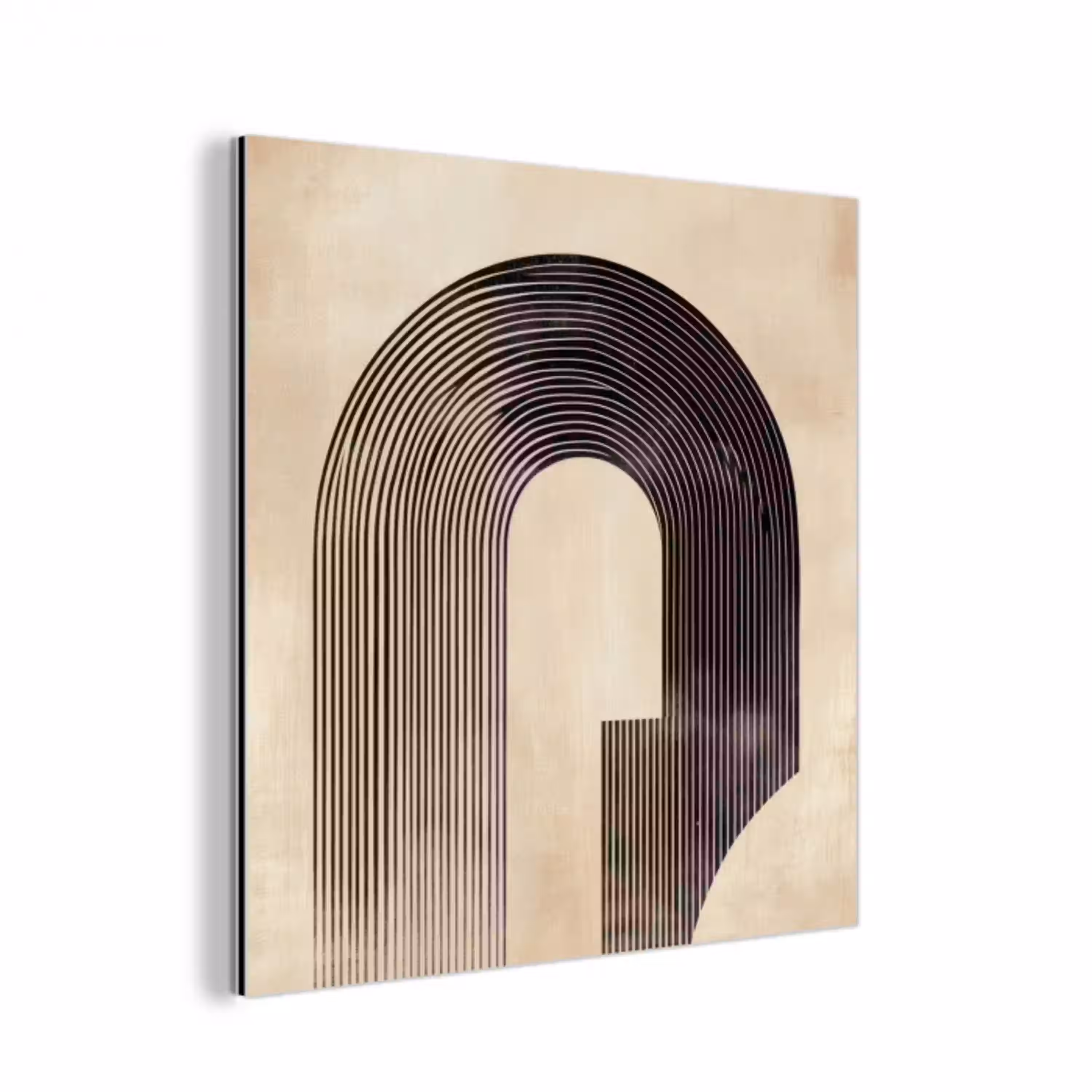 Boog -  Strepen - Minimalistisch - Zwart aluminium wit klein -3d