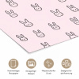 Konijnen - Minimalistisch - Roze poster papier klein 62 -tcloseup_DE