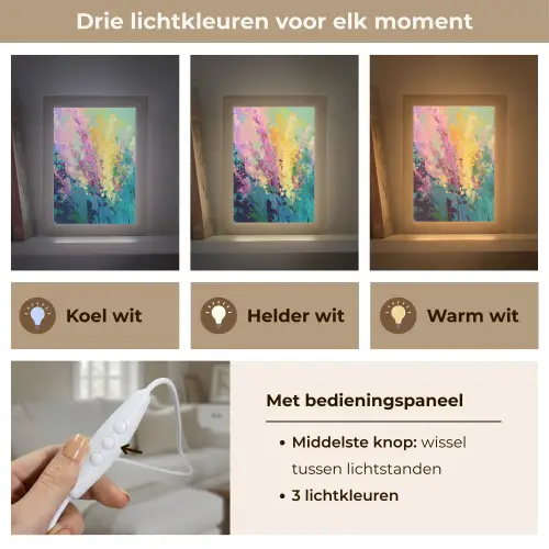 Dromerige - Langgerekte bloemen Light Box met kabel (Tafellamp) klein -USP_lichtkleurNL