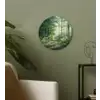 Bos - Pad - Zon - Bomen - Groen - Natuur Wandcirkel kunststof plaat 5mm dik klein -sfeer3