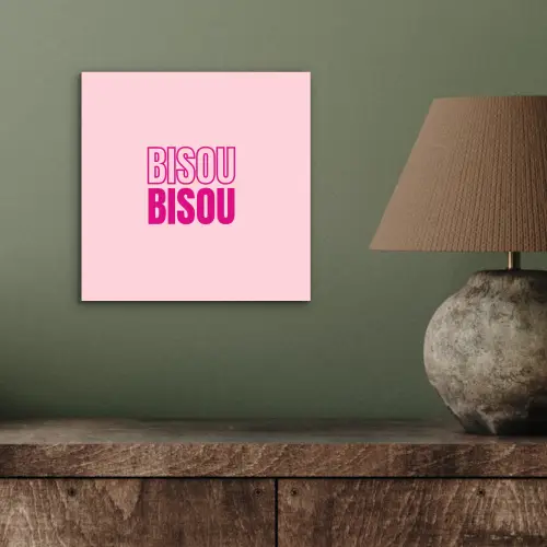 Bisou - Roze - Minimalistisch aluminium wit klein -sfeer2