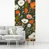 Bloemen - Illustratie - Groen fotobehang vinyl groot -woonkamer