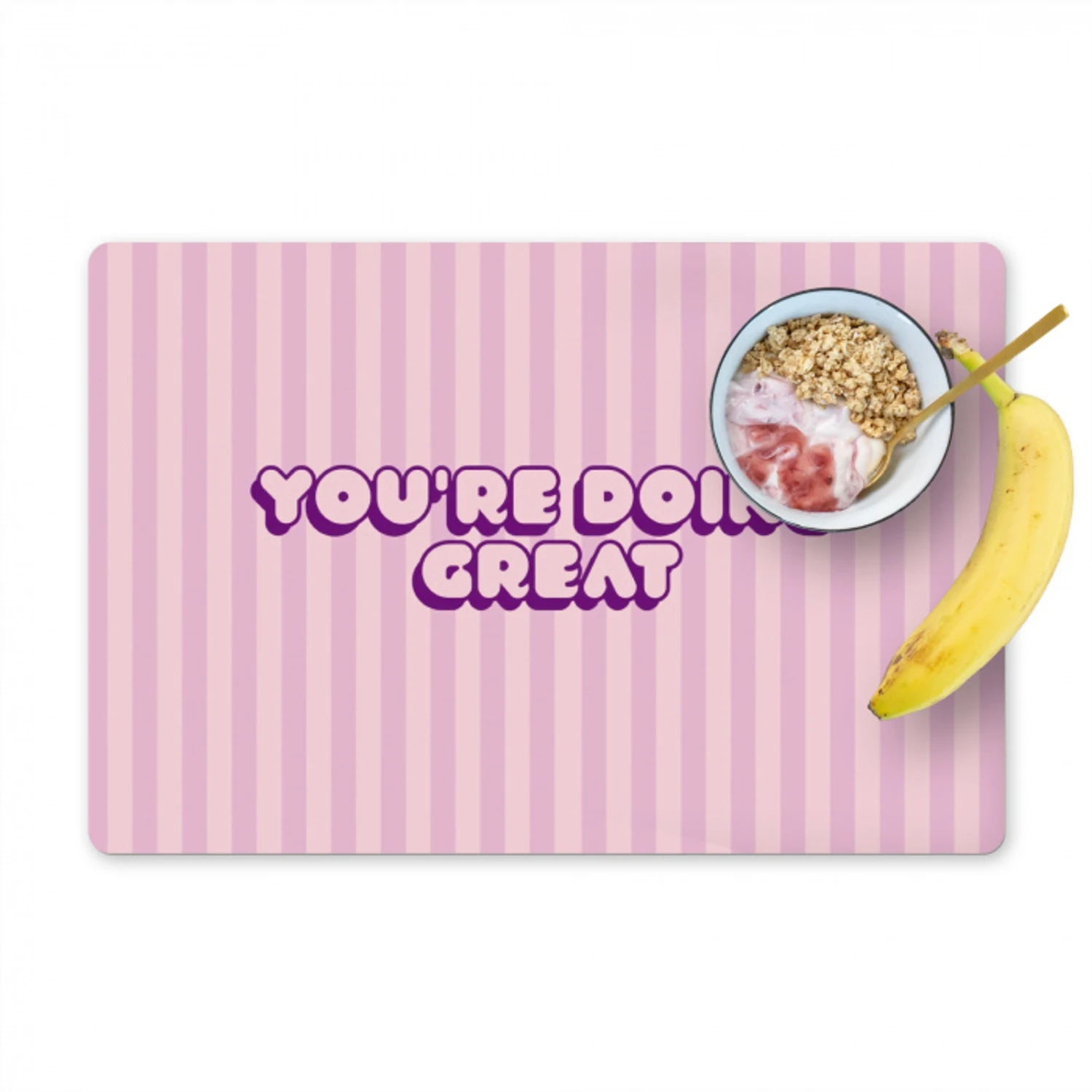 Paars - Strepen - You're doing great - Schaduw Placemat vinyl groot -zzzproduct_Kitchenyeah-website