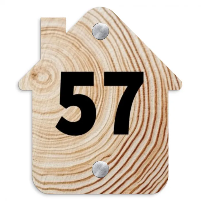 Houten nerf - Traditioneel Naambord Huisje klein -3d