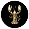 Kreeft - Goud - Textuur - Zwart KitchenYeah - Keuken - Wandcirkel Forex klein -3d