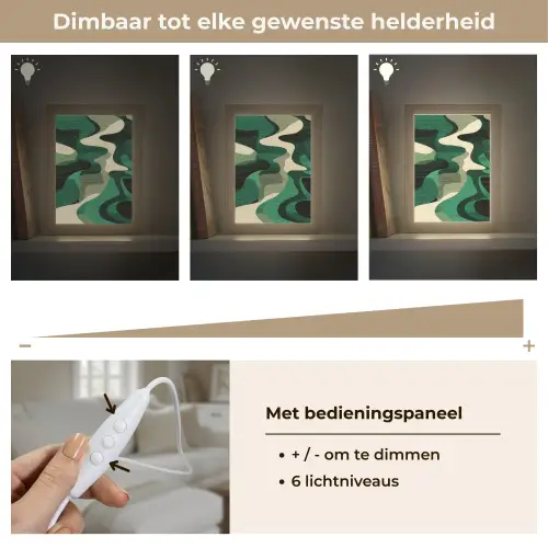 Abstract - Camouflage - Groen Light Box met kabel (Tafellamp) klein -USP_dimbaarNL