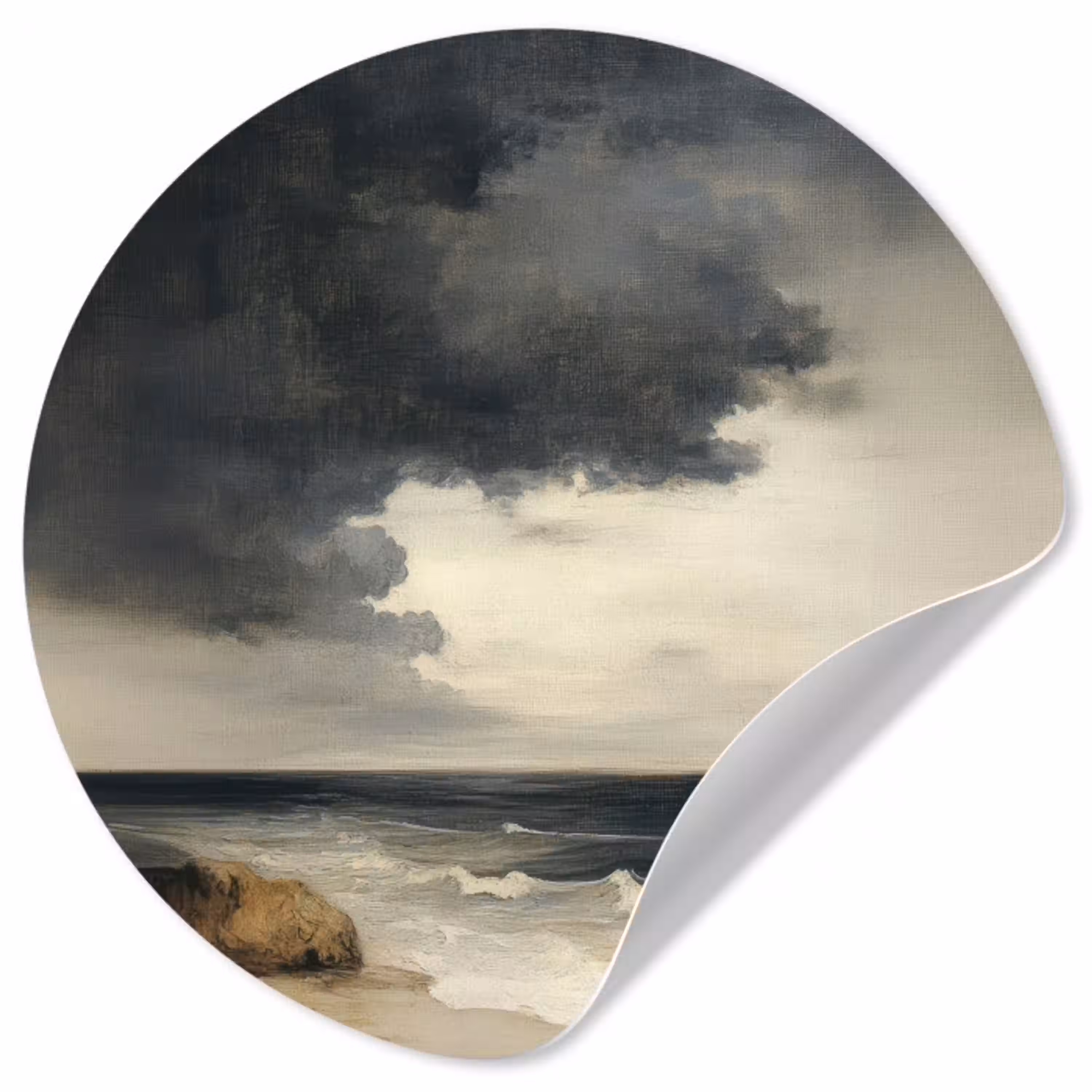 Kust - Golven - Rots - Storm Wandcirkel behangsticker klein -3d