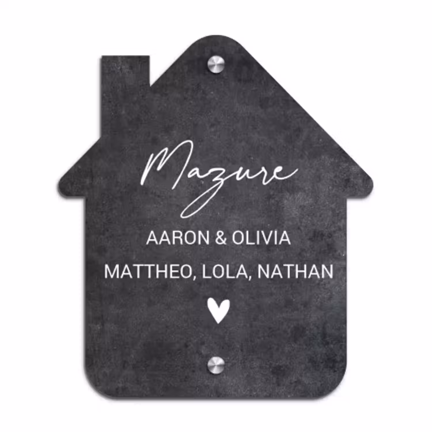 Plaque Numéro Maison En Forme De Maison - Ardoise