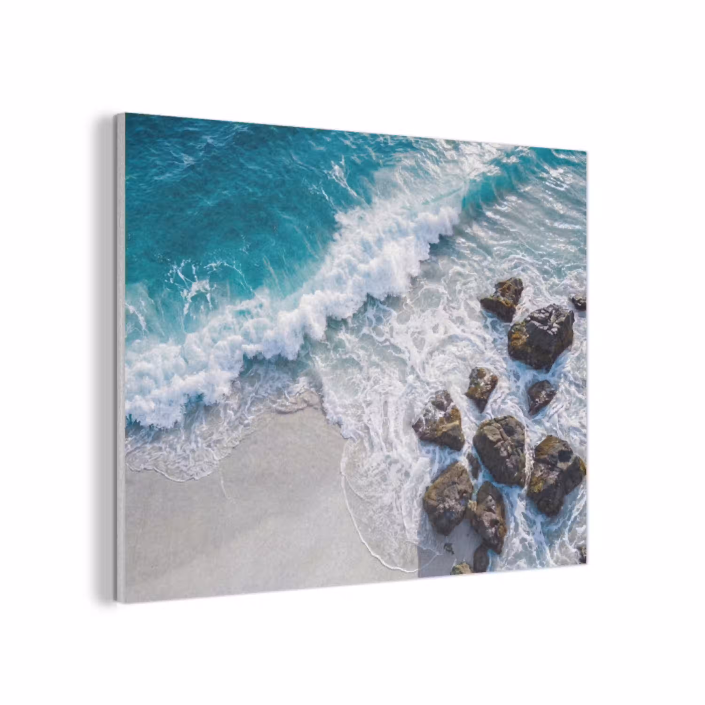 Zee - Golf - Strand - Natuur - Blauw PET vilt klein -3d