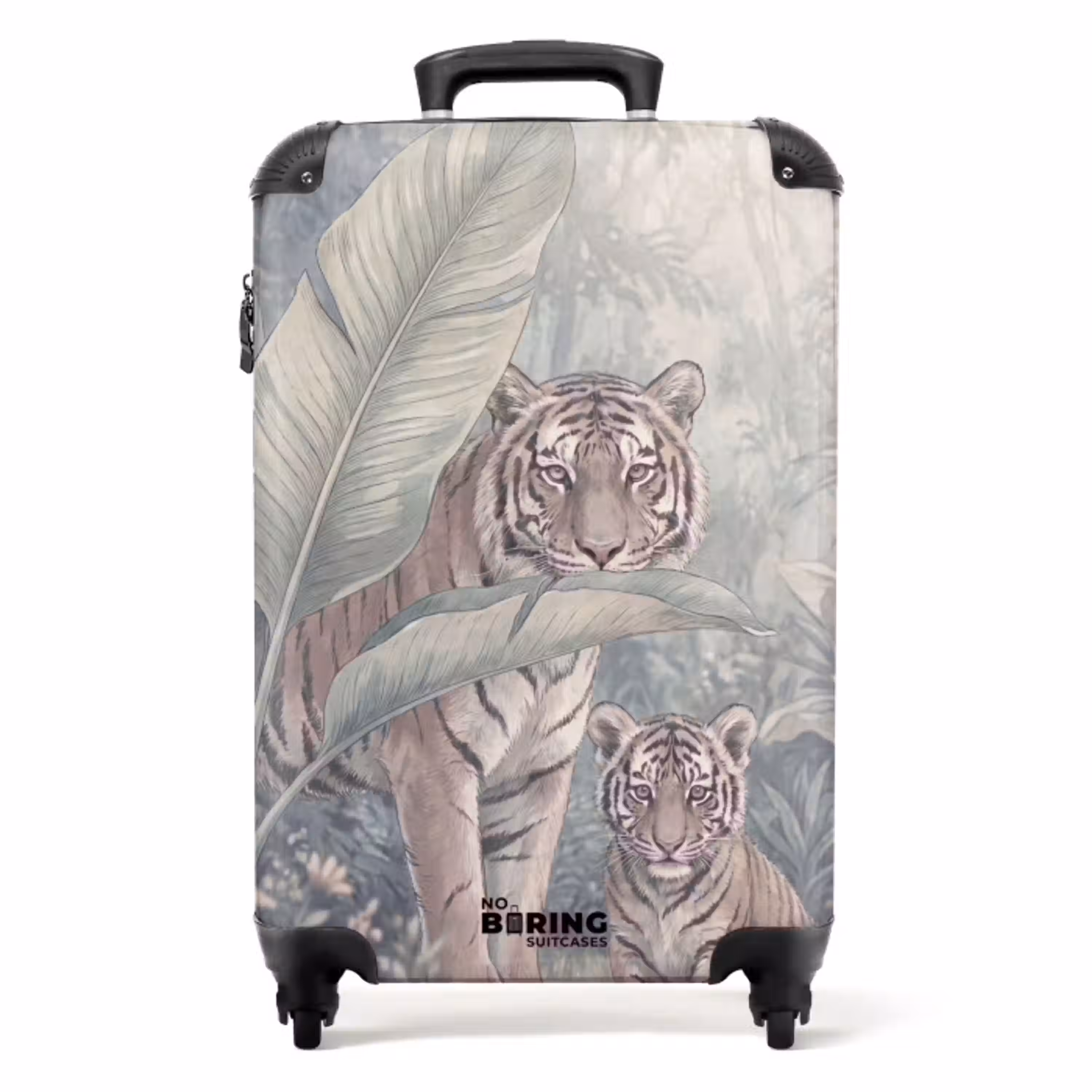 Tijger - Welp - Jungle - Illustratie - Dieren NBS - Handbagage koffer - Volwassenen Unisex middel -productfoto_recht