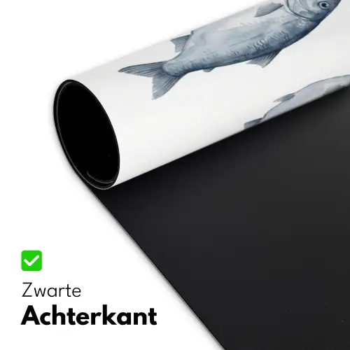 Vissen - Illustratie - Delfts - Blauw Muismat XXL klein -sfeer2