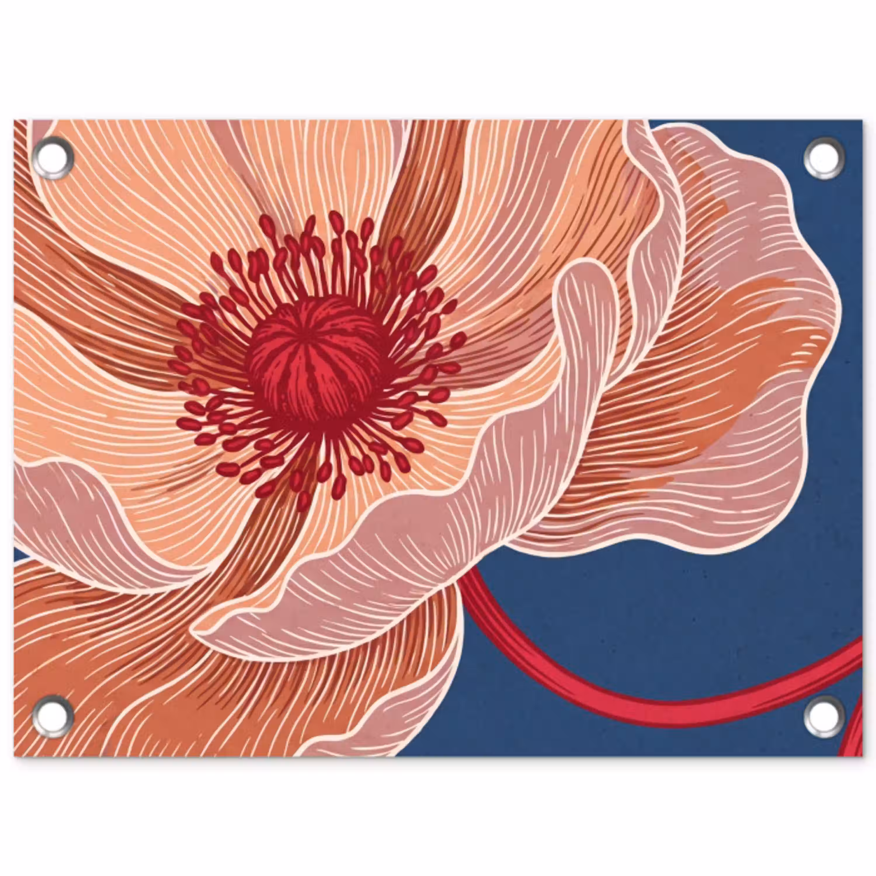 Bloemen - Modern - Abstract tuinposter los doek klein -3d