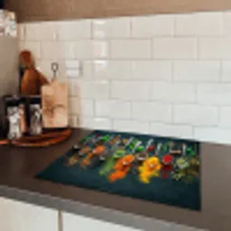 Kruiden - Lepels - Kleurrijk Inductie beschermer vinyl 3mm middel -sfeer3