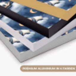 Panda's - Slapen - Blauw Textielframe zwart klein 947 -USP_kleurenDE