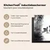 Eenden - Waterlelies - Riet - Zwart Inductie beschermer vinyl 3mm middel -sfeer2