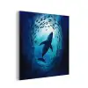 Walvis - Vissen - Donkerblauw aluminium wit klein -3d