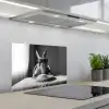 Konijn - Bunny - Zonnebril - Tafelkleed - Pasta - Schattig keuken achterwand spatscherm klein -3d_schuin