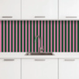 Verticale strepen - Groen - Roze keuken achterwand 2 middel 871 -3d