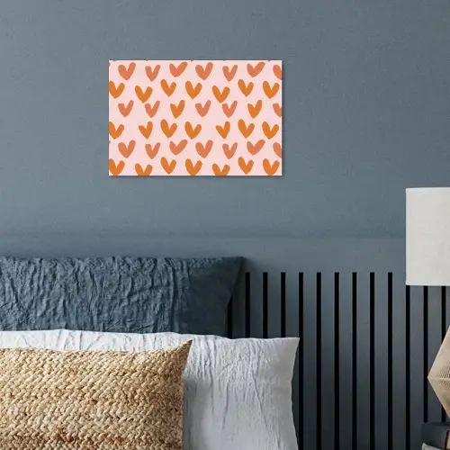 Hartjes - Getekend - Oranje poster papier klein 62 -sfeer2