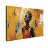 Vrouw - Ogen - Penseelstreken - Geel canvas 2cm klein -z3d
