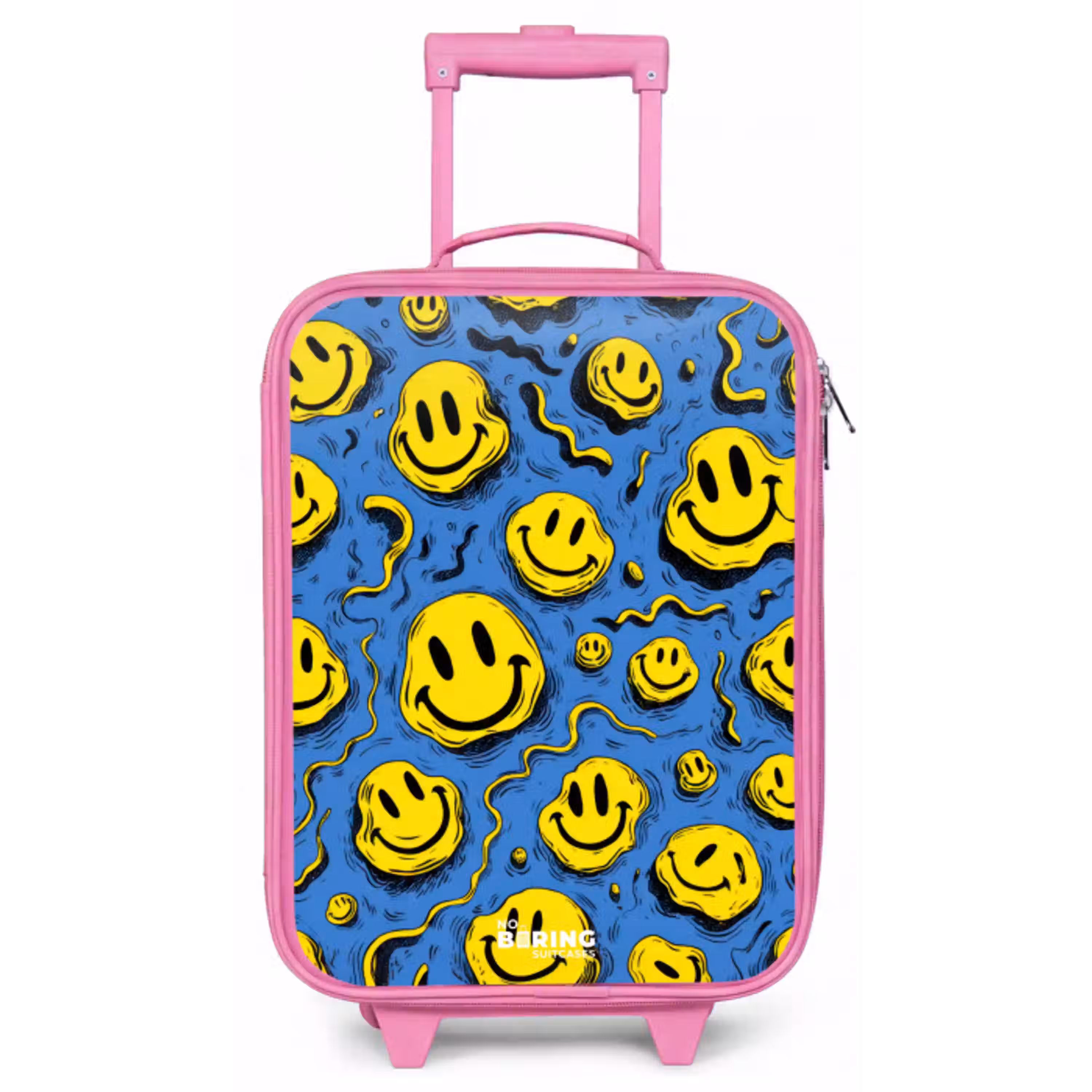 Smiley - Geel - Blauw Kinderkoffer - Roze klein -zz3dotto