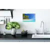 Strand - Zee - Palmboom - Zon - Zomer Muursticker klein -keuken