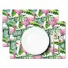 Bladeren - Flamingo - Bloemen - Jungle Placemat vinyl groot -zzsfeer2_Kitchenyeah-website