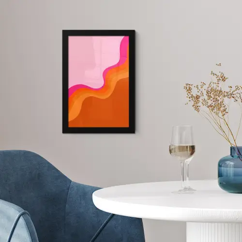 Retro - Waves - Kleurrijk fotolijst zwart zonder passe partout klein -sfeer4