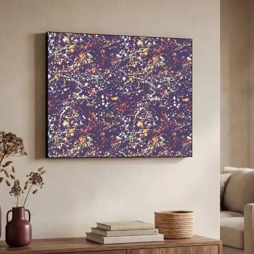 Spat - Abstract - Stippen Textielframe zwart klein 947 -sfeer3