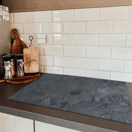 Grijs - Beton - Leisteen - Structuur - Retro Inductie beschermer vinyl 3mm klein -sfeer3