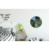 Kat - Vrouw - Bloemen - Huis Wandcirkel aluminium klein -kinderkamer